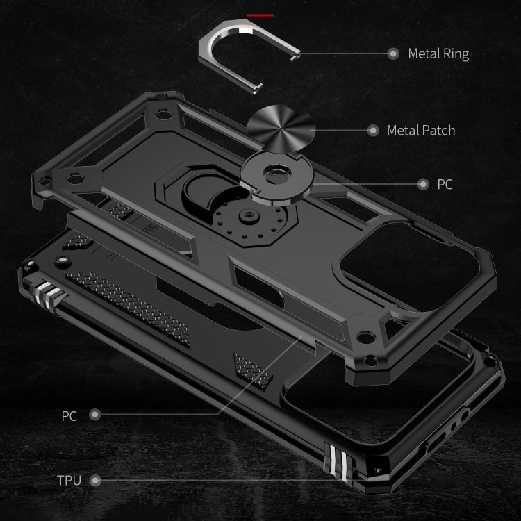 For iPhone 15 Pro Max Shockproof TPU + PC Phone Case with Holder(Black) - iPhone 15 Pro Max Cases by buy2fix | Online Shopping UK | buy2fix