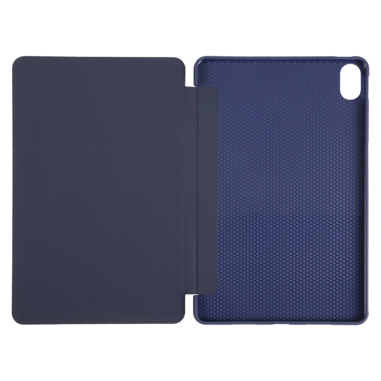 For Huawei MatePad 11 2023 GEBEI 3-folding Holder Shockproof Flip Leather Tablet Case(Dark Blue) - Huawei by GEBEI | Online Shopping UK | buy2fix