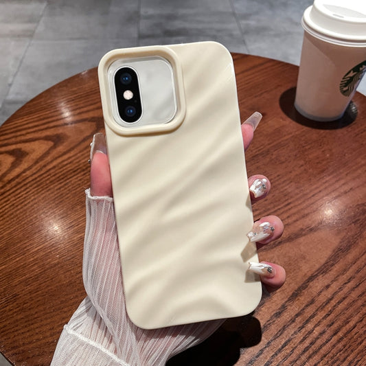 For iPhone XS Max Solid Color Wave Texture TPU Phone Case(Beige) - More iPhone Cases by buy2fix | Online Shopping UK | buy2fix