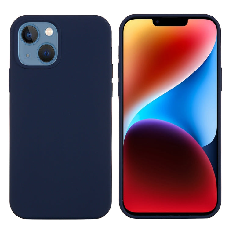 For iPhone 15 Plus Solid Color Silicone Phone Case(Midnight Blue) - iPhone 15 Plus Cases by buy2fix | Online Shopping UK | buy2fix