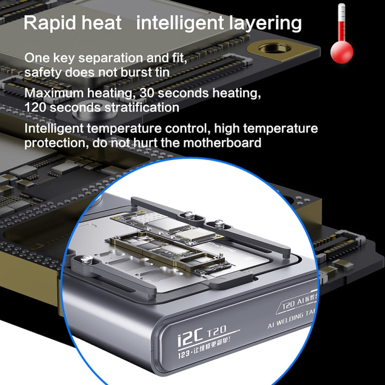 i2C T20 Intelligent Motherboard Middle Layered Heating Platform, Plug:US - Repair Platform by i2C | Online Shopping UK | buy2fix