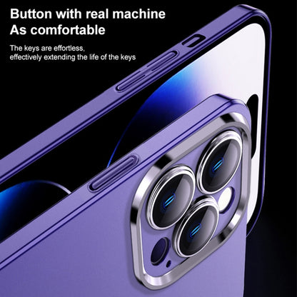 For iPhone 13 Pro Frosted Metal Material Phone Case with Lens Protection(Blue) - iPhone 13 Pro Cases by buy2fix | Online Shopping UK | buy2fix
