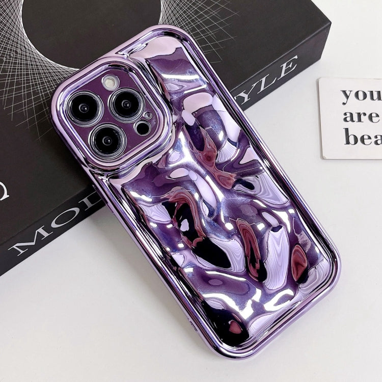 For iPhone 12 Electroplating Meteorite Texture TPU Phone Case(Purple) - iPhone 12 / 12 Pro Cases by buy2fix | Online Shopping UK | buy2fix