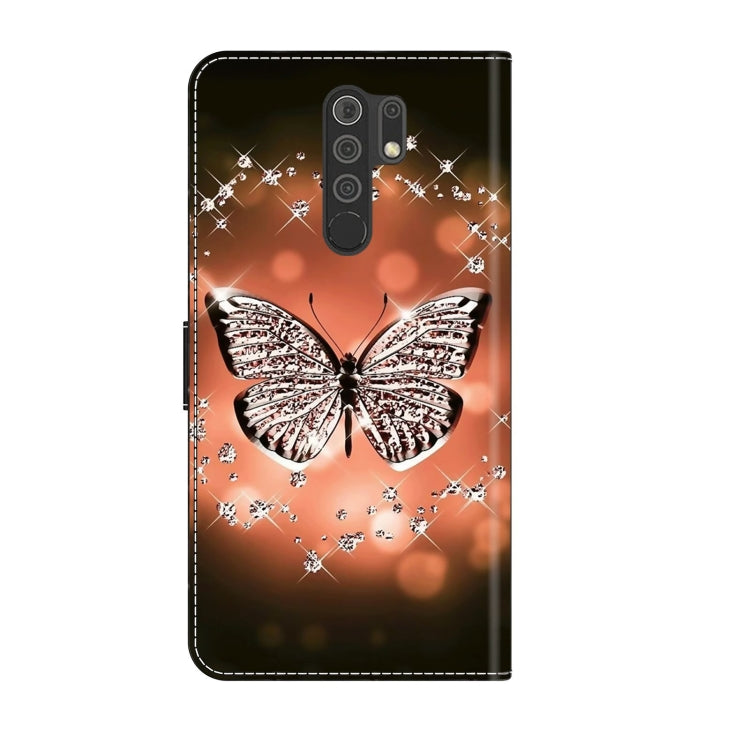 For Xiaomi Redmi 9 Crystal 3D Shockproof Protective Leather Phone Case(Crystal Butterfly) - Xiaomi Cases by buy2fix | Online Shopping UK | buy2fix