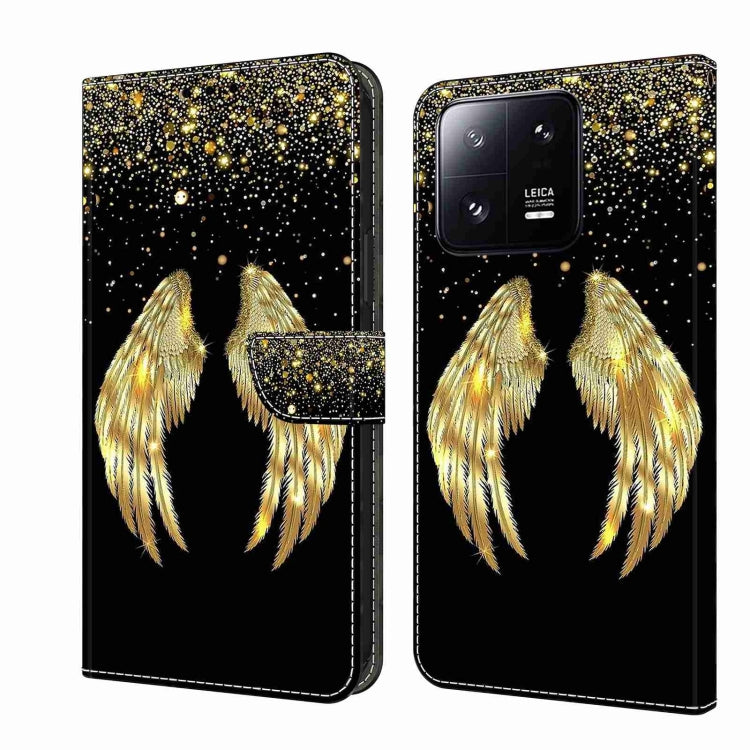 For Xiaomi 13 Pro Crystal 3D Shockproof Protective Leather Phone Case(Golden Wings) - 13 Pro Cases by buy2fix | Online Shopping UK | buy2fix