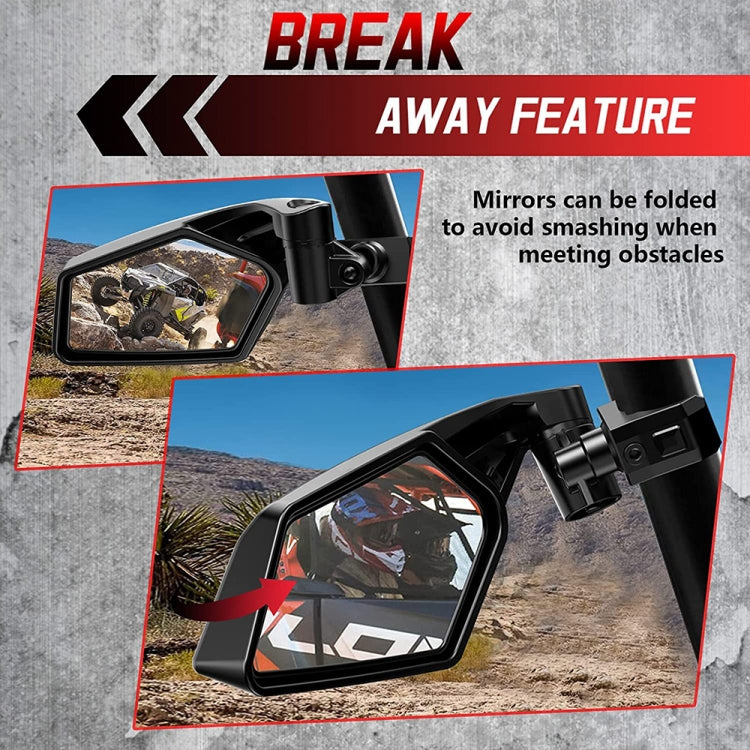 For Can-Am BRP UTV Maverick X3 Off-Road Vehicle Rearview Mirror, Model:UTV-17C With Light - Convex Mirror & Accessories by buy2fix | Online Shopping UK | buy2fix