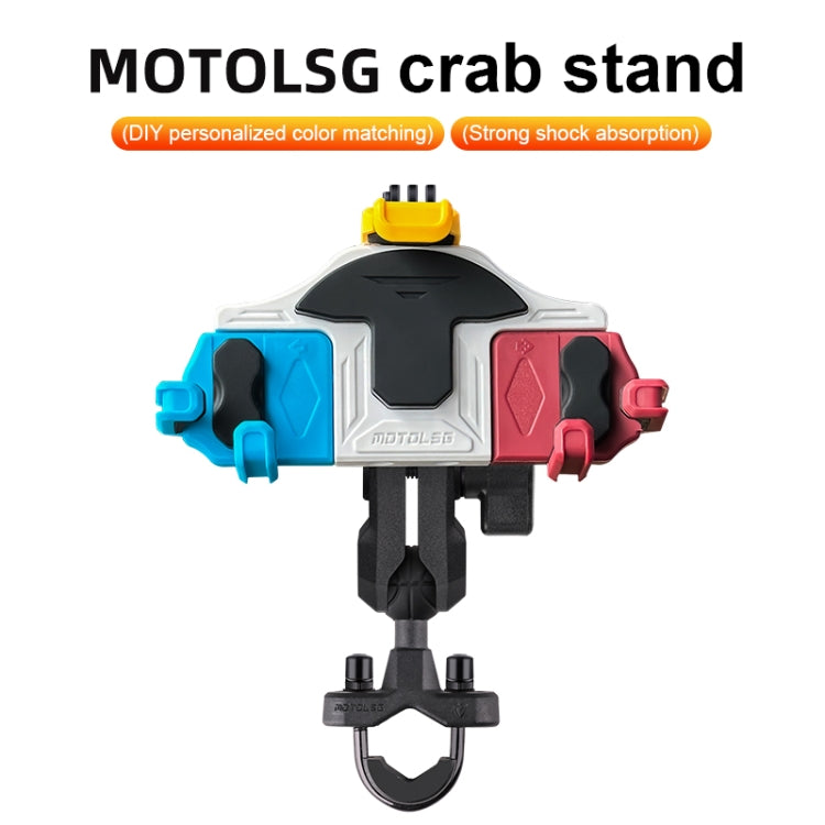 MOTOSLG Crab Motorcycle Phone Clamp Bracket U-Type Headbar Mount with Anti-theft Lock(Black) - Holder by MOTOLSG | Online Shopping UK | buy2fix