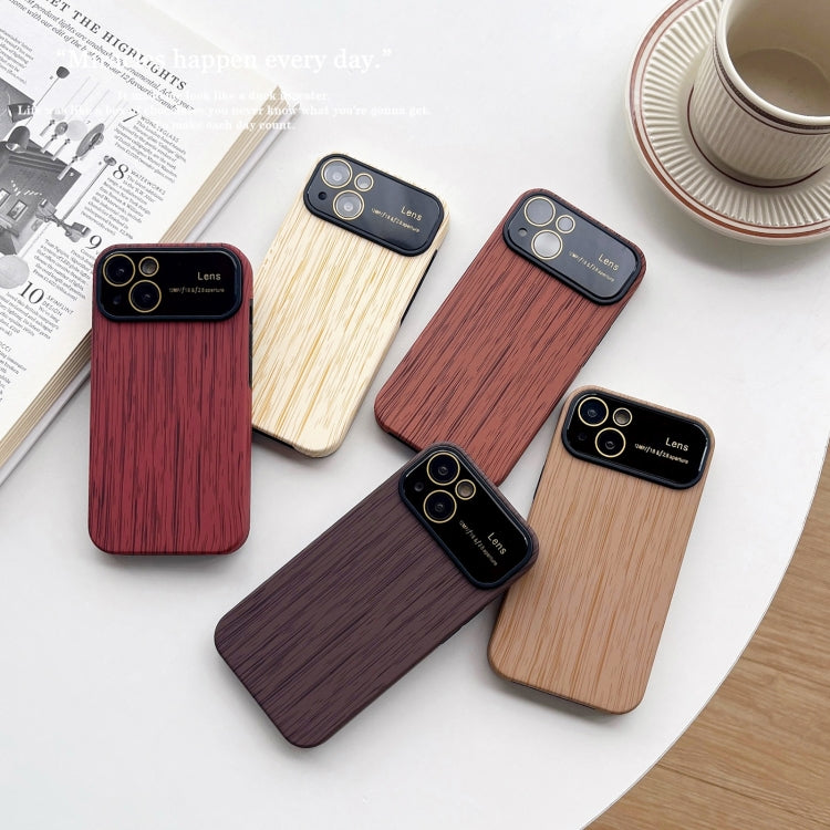 For iPhone 11 Pro Max Wood Grain TPU Phone Case with Lens Film(Brown) - iPhone 11 Pro Max Cases by buy2fix | Online Shopping UK | buy2fix