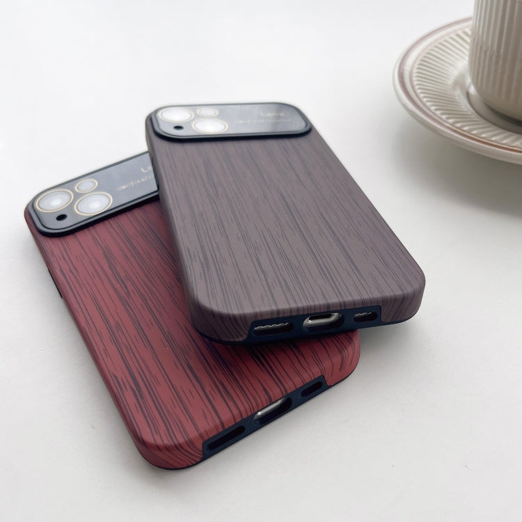 For iPhone 13 Pro Wood Grain TPU Phone Case with Lens Film(Grey) - iPhone 13 Pro Cases by buy2fix | Online Shopping UK | buy2fix