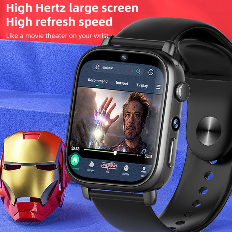 UNIWA X1S 1.9 inch IP67 Waterproof 4G Android 8.1 Dual Cameras Smart Watch Support Temperature Measurement, Specification:1G+8G(Black) - Android Watch by UNIWA | Online Shopping UK | buy2fix