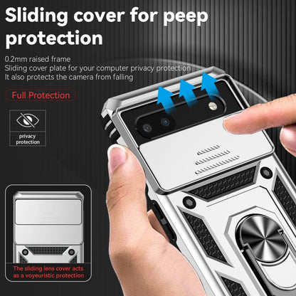 For Google Pixel 6a Sliding Camshield Holder Phone Case(Silver) - Google Cases by buy2fix | Online Shopping UK | buy2fix