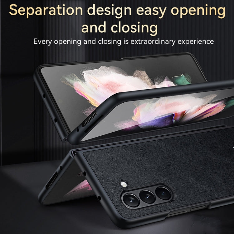 For Samsung Galaxy Z Fold5 SULADA Shockproof TPU + Handmade Leather Phone Case(Blue) - Galaxy Z Fold5 Cases by SULADA | Online Shopping UK | buy2fix
