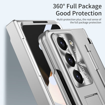 For Samsung Galaxy Z Fold5 5G Integrated Folding Hinge Phone Case with Stylus(Silver) - Galaxy Z Fold5 Cases by buy2fix | Online Shopping UK | buy2fix