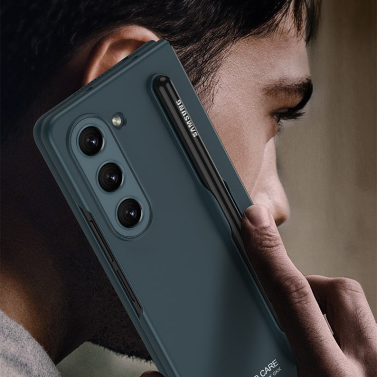 For Samsung Galaxy Z Fold5 GKK Ultra-thin Full Coverage Phone Flip Case with Pen Slot(Dark Green) - Galaxy Z Fold5 Cases by GKK | Online Shopping UK | buy2fix