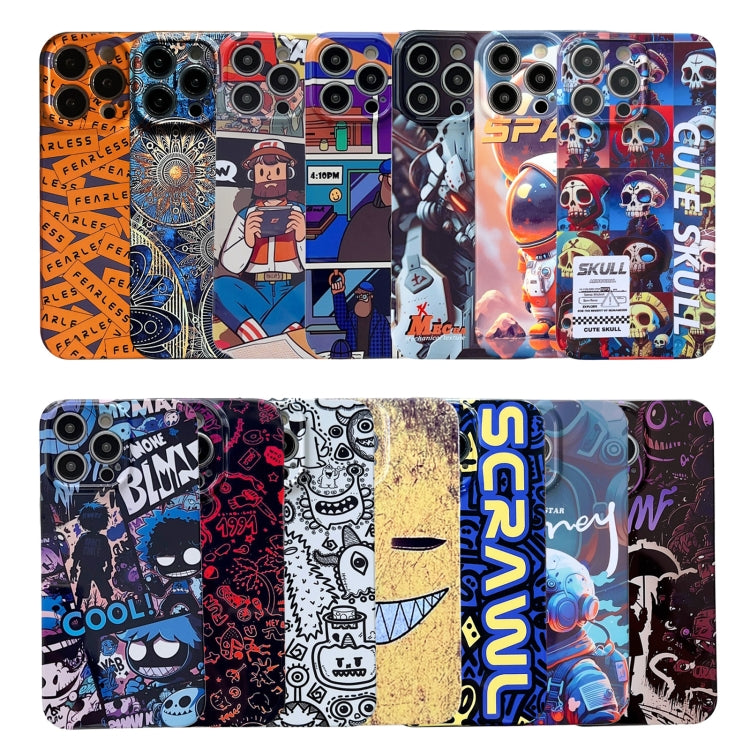 For iPhone 8 Plus / 7 Plus Painted Pattern Precise Hole PC Phone Case(Orange Paint Astronaut) - More iPhone Cases by buy2fix | Online Shopping UK | buy2fix