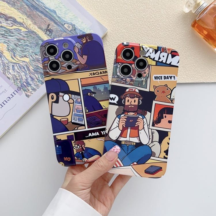 For iPhone 11 Pro Painted Pattern Precise Hole PC Phone Case(Working Uncle) - iPhone 11 Pro Cases by buy2fix | Online Shopping UK | buy2fix