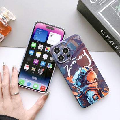 For iPhone XS Max Painted Pattern Precise Hole PC Phone Case(Grey Robot) - More iPhone Cases by buy2fix | Online Shopping UK | buy2fix