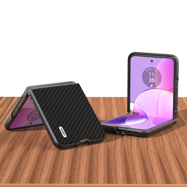For Motorola Razr 40 ABELL Carbon Fiber Protective Phone Case(Black) - Motorola Cases by buy2fix | Online Shopping UK | buy2fix