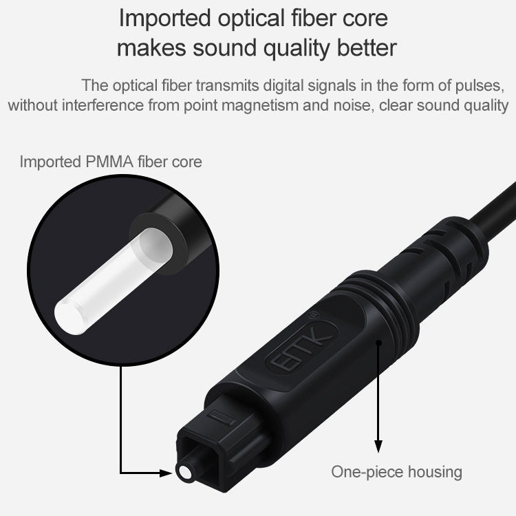 8m EMK OD2.2mm Digital Audio Optical Fiber Cable Plastic Speaker Balance Cable(Black) - Audio Optical Cables by EMK | Online Shopping UK | buy2fix