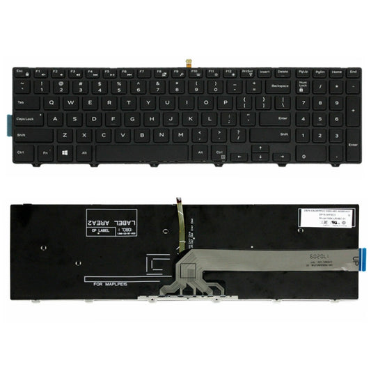 Backlight Laptop Keyboard For Dell 15-9550 / 15-3000 / 15-5542(White Word) - Dell Spare Parts by buy2fix | Online Shopping UK | buy2fix