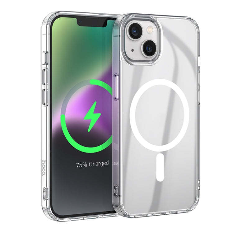 For iPhone 15 Plus hoco SagSafe Magnetic Series Airbag Shockproof Phone Case(Transparent) - iPhone 15 Plus Cases by hoco | Online Shopping UK | buy2fix