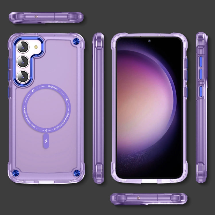 For Samsung Galaxy S23+ 5G Skin Feel TPU + PC MagSafe Magnetic Phone Case(Transparent Purple) - Galaxy S23+ 5G Cases by buy2fix | Online Shopping UK | buy2fix