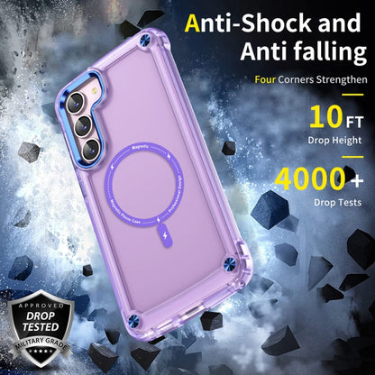 For Samsung Galaxy S23+ 5G Skin Feel TPU + PC MagSafe Magnetic Phone Case(Transparent Purple) - Galaxy S23+ 5G Cases by buy2fix | Online Shopping UK | buy2fix