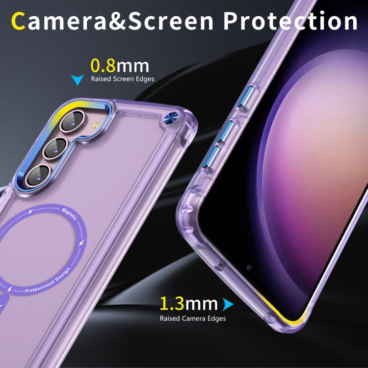 For Samsung Galaxy S22+ 5G Skin Feel TPU + PC MagSafe Magnetic Phone Case(Transparent Purple) - Galaxy S22+ 5G Cases by buy2fix | Online Shopping UK | buy2fix