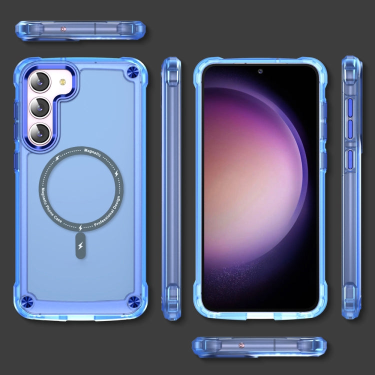 For Samsung Galaxy S22 5G Skin Feel TPU + PC MagSafe Magnetic Phone Case(Transparent Blue) - Galaxy S22 5G Cases by buy2fix | Online Shopping UK | buy2fix