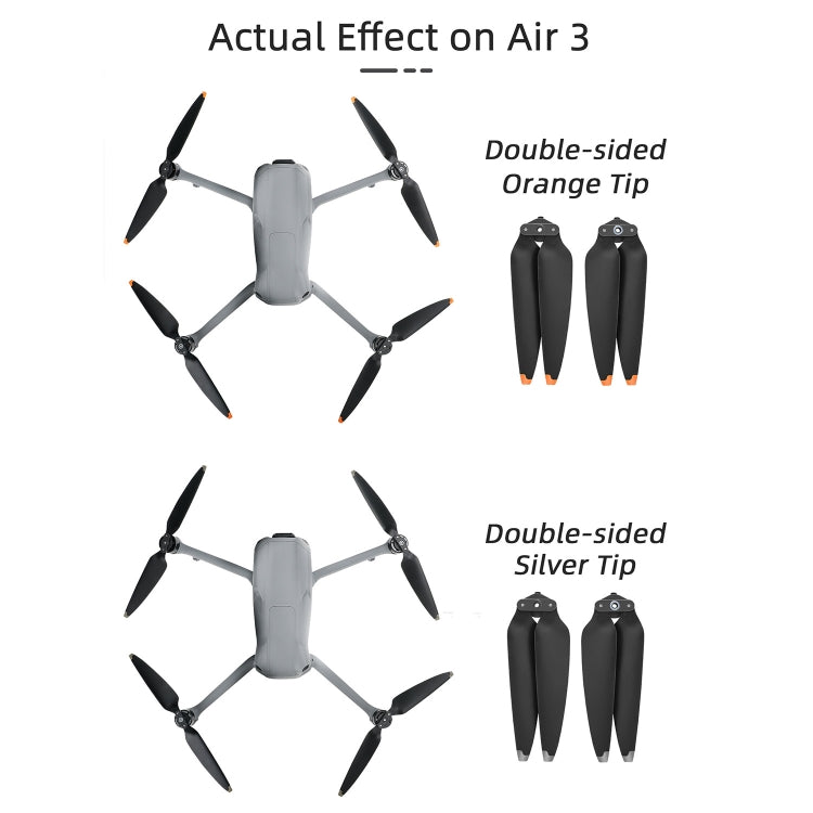 For DJI Air 3 Sunnylife 8747F Low Noise Quick-release Propellers, Style:1 Pair Orange Tip - DIY Propeller by Sunnylife | Online Shopping UK | buy2fix