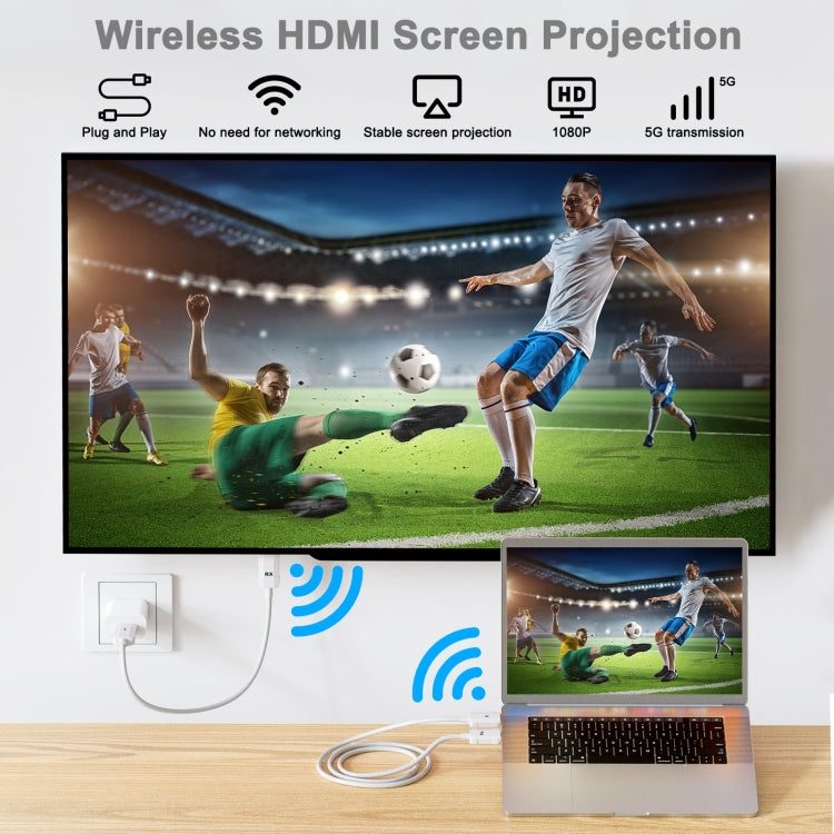 THT-020-8-1 4 in 1 HDMI Transmitter Wireless Screen Sharer Set(White) - Wireless Display Dongle by buy2fix | Online Shopping UK | buy2fix