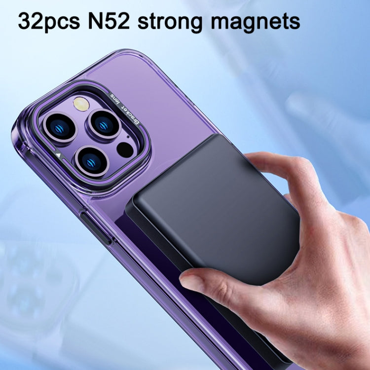 For iPhone 13 Pro MagSafe Magnetic Invisible Holder Transparent Phone Case(Purple) - iPhone 13 Pro Cases by buy2fix | Online Shopping UK | buy2fix