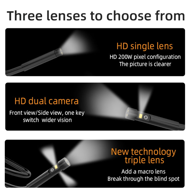 T23 8mm Single Lens 7 inch Screen Industrial Endoscope, Spec:1m Tube -  by buy2fix | Online Shopping UK | buy2fix