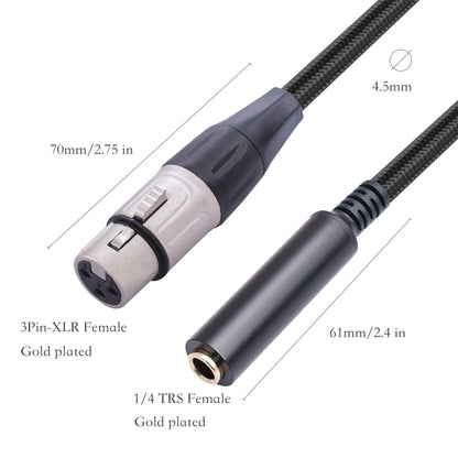 0.3m 6.35mm Female to XLR Female Microphone Audio Conversion Cable - Microphone Audio Cable & Connector by buy2fix | Online Shopping UK | buy2fix