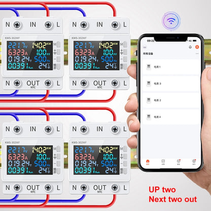 KWS-302L 170-270V Multifunctional AC Digital Display Rail Voltage and Current Monitoring Meter - Current & Voltage Tester by buy2fix | Online Shopping UK | buy2fix