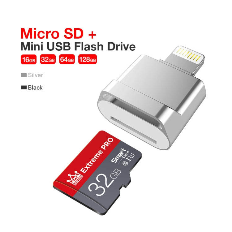 MicroDrive 8pin To TF Card Adapter Mini iPhone & iPad TF Card Reader, Capacity:16GB(Silver) -  by MICRODRIVE | Online Shopping UK | buy2fix