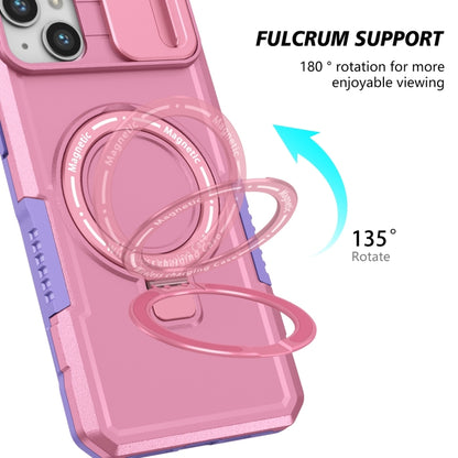 For iPhone 15 Plus Sliding Camshield Magsafe Holder TPU Hybrid PC Phone Case(Purple Pink) - iPhone 15 Plus Cases by buy2fix | Online Shopping UK | buy2fix