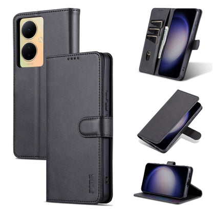 For vivo Y78+/Y78 5G Global/V29 Lite AZNS Skin Feel Calf Texture Flip Leather Phone Case(Black) - vivo Cases by AZNS | Online Shopping UK | buy2fix