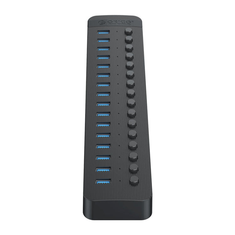 ORICO CT2U3-16AB Plastic Stripes 16 Ports USB 3.0 HUB with Individual Switches, Plug:US Plug(Black) - USB 3.0 HUB by ORICO | Online Shopping UK | buy2fix