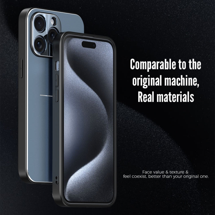 For iPhone 15 Pro Max R-JUST RJ52 3-Line Style Metal TPU Shockproof Phone Case(Silver) - iPhone 15 Pro Max Cases by R-JUST | Online Shopping UK | buy2fix