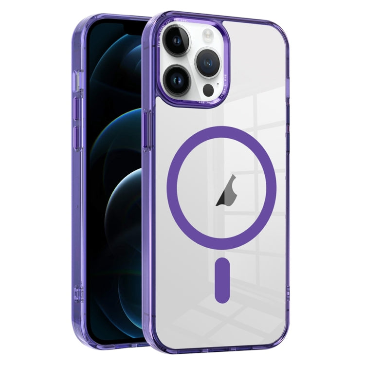 For iPhone 12 Pro Ice Color Magnetic Series PC + Acrylic Magsafe Phone Case(Purple) - iPhone 12 / 12 Pro Cases by buy2fix | Online Shopping UK | buy2fix