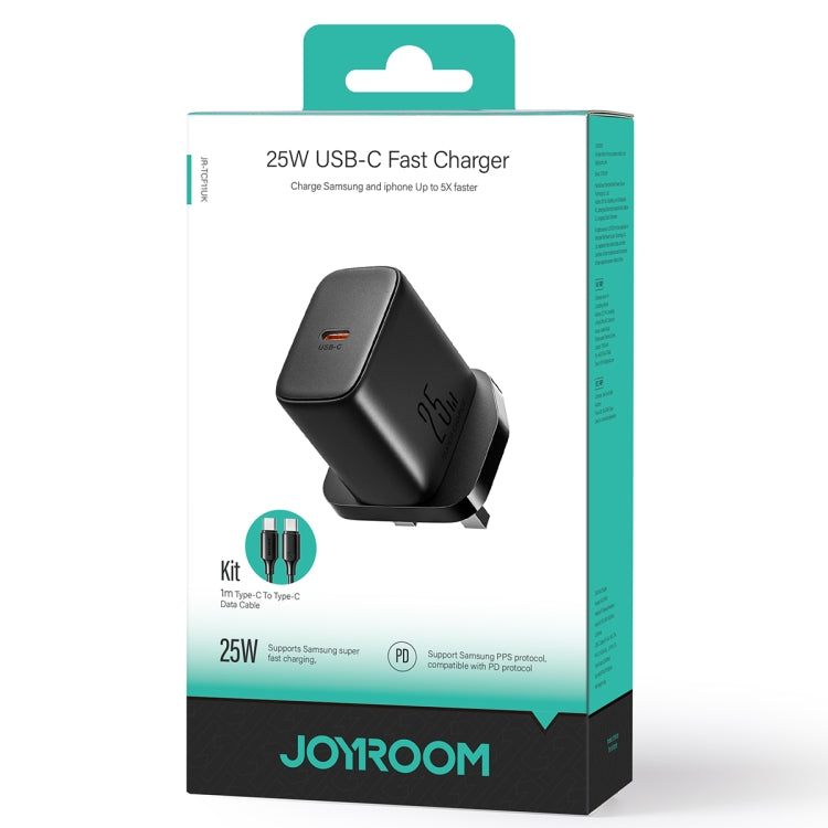 JOYROOM JR-TCF11 25W USB-C / Type-C Port Fast Charger with Cable Set, UK Plug(Black) - USB Charger by JOYROOM | Online Shopping UK | buy2fix