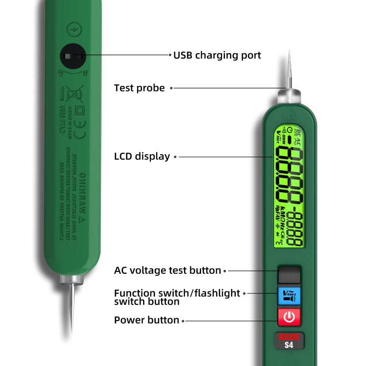 BSIDE S4 AC Voltage Induction Charging Smart Pen(One Word Pen) - Current & Voltage Tester by BSIDE | Online Shopping UK | buy2fix