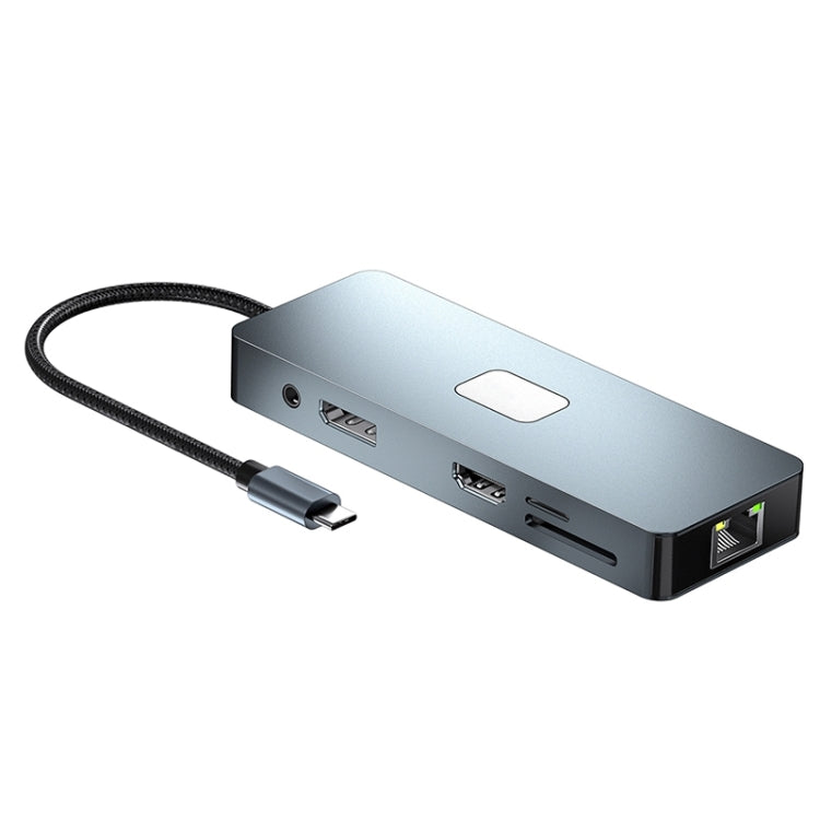 BYL-2309 Type-C to HDMI 4K 60Hz + DP HD + VGA + RJ47 + USB3.2 + Audio 3.5mm + PD100W + SD + TF Docking Station HUB - USB HUB by buy2fix | Online Shopping UK | buy2fix