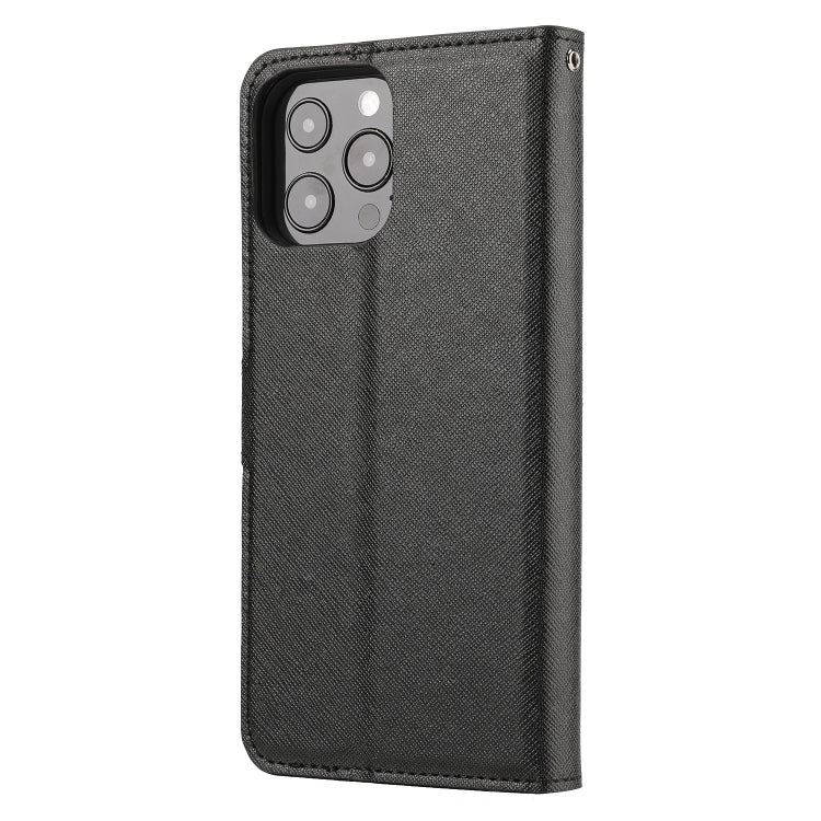 For iPhone 15 Pro Max Cross Texture Detachable Horizontal Flip PU Leather Case(Black) - iPhone 15 Pro Max Cases by buy2fix | Online Shopping UK | buy2fix