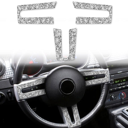 For Ford Mustang 2005-2009 3 in 1 Car Steering Wheel Diamond Decorative Sticker, Left Drive - Car Interior Mouldings by buy2fix | Online Shopping UK | buy2fix