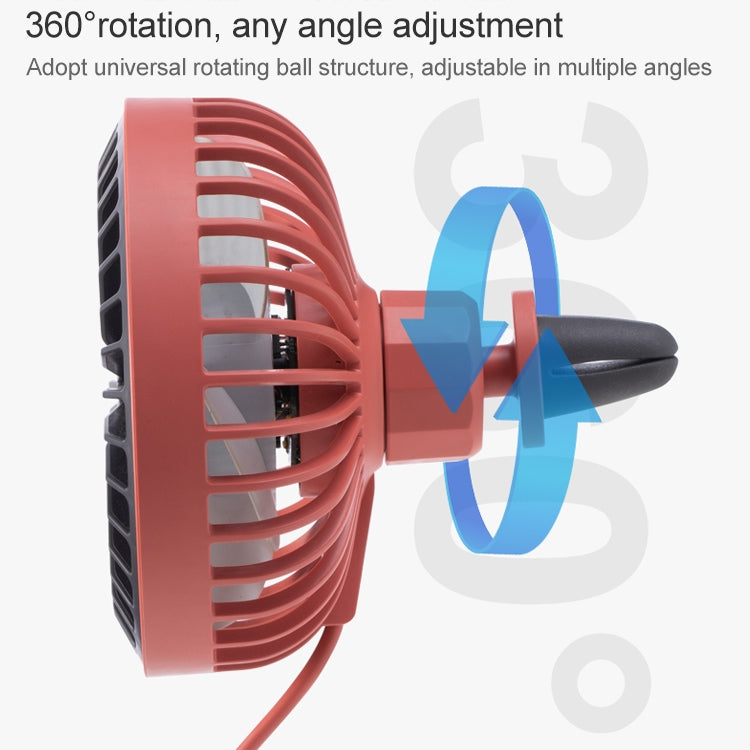 F829 Portable Car Air Outlet Electric Cooling Fan with LED Light(Yellow) - Heating & Fans by buy2fix | Online Shopping UK | buy2fix