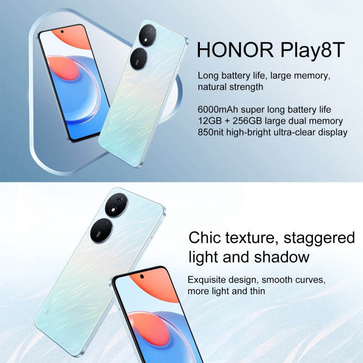 Honor Play8T, 12GB+256GB,  6.8 inch MagicOS 7.2 Dimensity 6080 Octa Core up to 2.4GHz, Network: 5G, OTG, Not Support Google Play(Black) - Honor by Huawei | Online Shopping UK | buy2fix