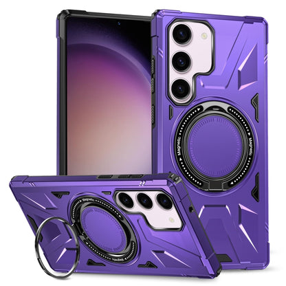 For Samsung Galaxy S23+ 5G MagSafe Magnetic Shockproof Phone Case with Ring Holder(Purple) - Galaxy S23+ 5G Cases by buy2fix | Online Shopping UK | buy2fix