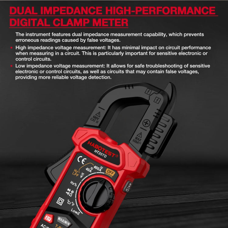 HABOTEST HT207D Multifunctional Digital Clamp Multimeter - Digital Multimeter by HABOTEST | Online Shopping UK | buy2fix